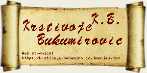 Krstivoje Bukumirović vizit kartica